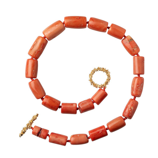 Vintage Bamboo Coral necklace with Sprinkles Toggle Clasp
