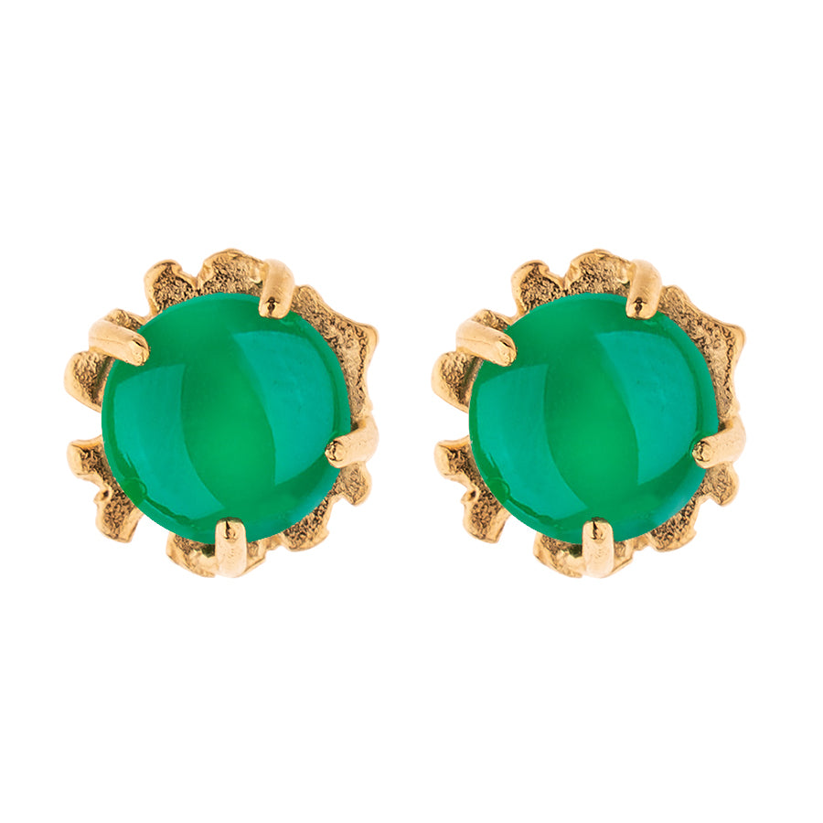 Kleck Stud with Faceted Green Onyx
