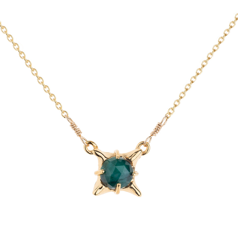 Small Pyramid with Faceted Emerald Necklace